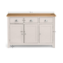 Oakham Premium Kensington Sideboard In Elephant Grey And Euro Oak - thumbnail 4