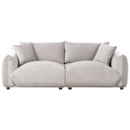 Beliani Sofa 3 Seater Luvos Velvet Taupe - thumbnail 1