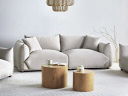 Beliani Sofa 3 Seater Luvos Velvet Taupe - thumbnail 2