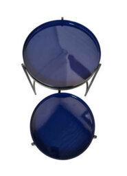 Aspect Furniture Hannah Round Metal Tray Top Nest Of 2 Tables, Grey/blue - thumbnail 6