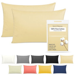 Pamposh 400 Thread Count Egyptian Cotton Pillow Cases 2 Pack Breathable Ultrasoft Pillow Covers - thumbnail 1