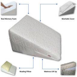TheWhiteWater Limited Wedge Pillow 100% Real Viscoelastic Pure Foam Bamboo Hypoallergenic Triangle Cushion - Standard Wedge Pillow 50 X 45 X 20.35 Cm - thumbnail 2