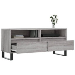 Berkfield Tv Cabinet Grey Sonoma 100X34.5X44.5 Cm Engineered Wood - thumbnail 4