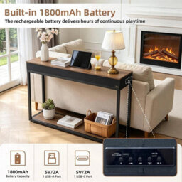 2-Tier Console Table Wireless Bluetooth Table Versatile Sofa Side Storage Table - thumbnail 5