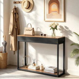 2-Tier Console Table Wireless Bluetooth Table Versatile Sofa Side Storage Table - thumbnail 6