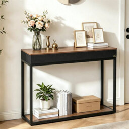 2-Tier Console Table Wireless Bluetooth Table Versatile Sofa Side Storage Table - thumbnail 3
