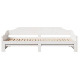 Berkfield Daybed With Trundle Without Mattress White 90X190 Cm Single Solid Wood - thumbnail 6