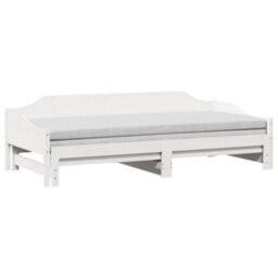 Berkfield Daybed With Trundle Without Mattress White 90X190 Cm Single Solid Wood - thumbnail 3