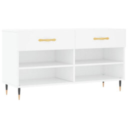 Berkfield Industrial Shoe Bench White 102X35X55 Cm Engineered Wood - thumbnail 1