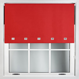 Furnished Blackout Roller Blinds With Square Eyelets And Metal Fittings- Red Trimmable (W)65Cm (L)165Cm