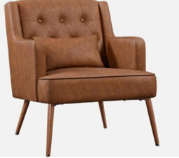 Tub Chair Accent Chair Living Room Chair With Lumbar Pillow Mid-Century Armchair