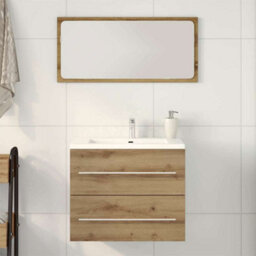 Berkfield Durable Bathroom Sink Cabinet Artisan Oak 60X38.5X48 Cm Engineered Wood - thumbnail 2