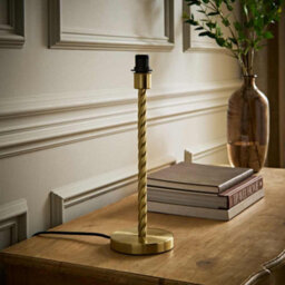 Valuelights Maura Brushed Gold Twisted Metal Table Lamp Base - thumbnail 1