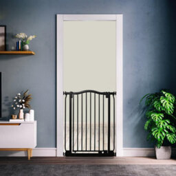 Safetots Extra Tall Curved Top Safety Gate, 216Cm - 225Cm, Matt Black, Extra Tall 100Cm In Height, Pressure Fit Stair Gate - thumbnail 2