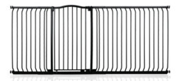 Safetots Extra Tall Curved Top Safety Gate, 216Cm - 225Cm, Matt Black, Extra Tall 100Cm In Height, Pressure Fit Stair Gate - thumbnail 1