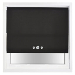 Furnished Roller Blind With Triple Chrome Round Eyelet And Metal Fittings - Black Daylight Shade (W)90Cm X (L)210Cm - thumbnail 2