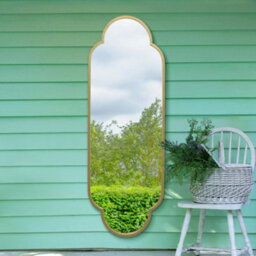 "Mirroroutlet The Duplici Gold Metal Framed Double Arched Oval Garden Wall Mirror 67"" 170Cm X 59Cm"