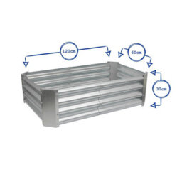 Harbour Housewares Raised Garden Beds - 2X Ivory Rectangular Bottomless Metal Raised Galvanised Steel Planter Box 120 X 60Cm - thumbnail 3