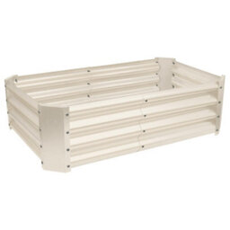 Harbour Housewares Raised Garden Beds - 2X Ivory Rectangular Bottomless Metal Raised Galvanised Steel Planter Box 120 X 60Cm - thumbnail 6