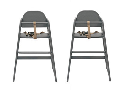Safetots Two Pack Of Simply Stackable Wooden High Chairs, Grey, Highchairs For Baby And Toddler, Stylish And Practical