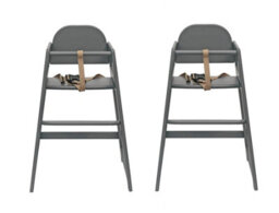 Safetots Two Pack Of Simply Stackable Wooden High Chairs, Grey, Highchairs For Baby And Toddler, Stylish And Practical - thumbnail 1