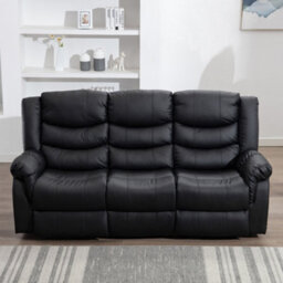 More4Homes Seattle Electric High Back Bonded Leather Recliner 3 Seater Sofa (Black) - thumbnail 8