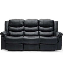 More4Homes Seattle Electric High Back Bonded Leather Recliner 3 Seater Sofa (Black) - thumbnail 4
