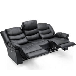 More4Homes Seattle Electric High Back Bonded Leather Recliner 3 Seater Sofa (Black) - thumbnail 5