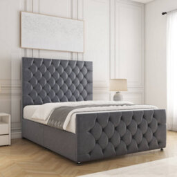 Bsspoke Maya Divan Bed Steel Plush Velvet 54Inch Headboard & 20Inch Footboard No Mattress No Drawers In 3Ft 4Ft 4Ft6 5Ft 6Ft - thumbnail 3