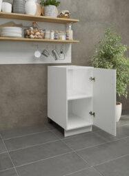 Jd Greta Adjustable Legs Kitchen Base Unit 400mm Storage Cabinet With Door Shelf 40Cm - White Gloss With Worktop - thumbnail 3