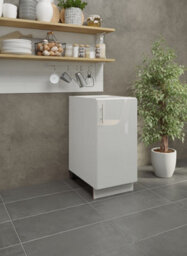 Jd Greta Adjustable Legs Kitchen Base Unit 400mm Storage Cabinet With Door Shelf 40Cm - White Gloss With Worktop - thumbnail 2