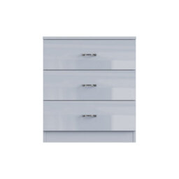 Fwstyle Chest Of Drawers 3 Drawer Grey Gloss High Shine - thumbnail 7