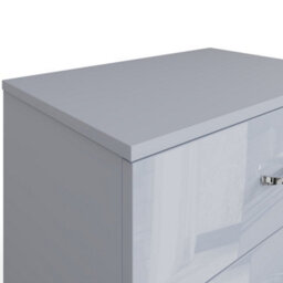 Fwstyle Chest Of Drawers 3 Drawer Grey Gloss High Shine - thumbnail 5