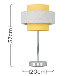 Valuelights Weaver Pair Of Touch Table Lamps With Herringbone/mustard Shade - thumbnail 7