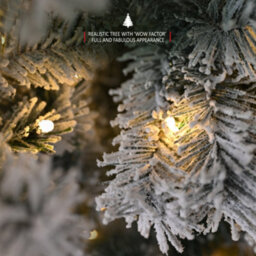 Verymerry Pre Lit Snowy Christmas Tree With Built-In Warm White Led Lights With Auto-Off Timer - 5Ft - thumbnail 3