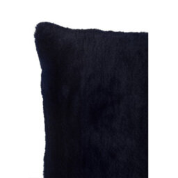 Orsina Navy Blue Faux Fur Square Cushion, Plush Feather Filled Decorative Pillow For Sofa Or Bed, Soft Faux-Suede - thumbnail 7