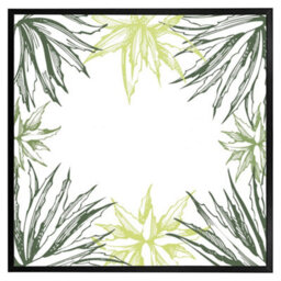 "Andrew Lee Green Leaf Border (Picutre Frame) / 16X16"" / Oak" - thumbnail 6