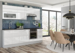 Impact Furniture White Gloss Kitchen Cabinets Set With Oven Housing 6 Unit Package Soft Close 180Cm 1.8M Modern Cupboards Ella - thumbnail 8
