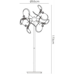 Luminosa Lighting Luminosa Messe Floor Lamp 12 Light G4 Polished Chrome/crystal, Not Led/cfl Compatible - thumbnail 5