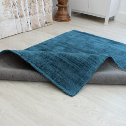 Teal Handmade , Luxurious , Modern , Plain Easy To Clean Viscose Rug For Living Room, Bedroom - 200Cm X 290Cm - thumbnail 3