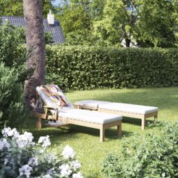 GoodHome Hever Natural Wooden Sun Lounger - thumbnail 6