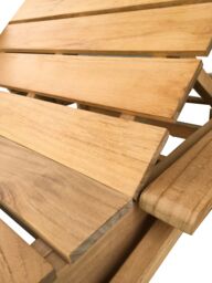 GoodHome Hever Natural Wooden Sun Lounger - thumbnail 3