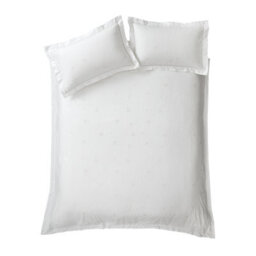 Bianca Fine Linens Lottie Floral Embroidery 180 Thread Count Cotton King Duvet Cover Set With Pillowcase White - thumbnail 5