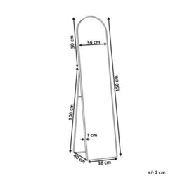 Beliani Standing Mirror Bagnolet 150 Cm Metal Black - thumbnail 3