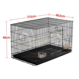Yaheetech Black Bird Cage Flight Cage Extra Space W/ Slide-Out Tray And Wood Perches - thumbnail 3