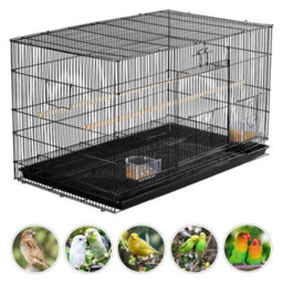 Yaheetech Black Bird Cage Flight Cage Extra Space W/ Slide-Out Tray And Wood Perches - thumbnail 4