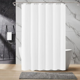 INHOUSOLU HOME DÉCOR Inhousolu Home Decor Luxury Fabric Shower Curtain Heavy Duty Waffle Weave 230 Gsm Water Repellent Machine Washable - thumbnail 7