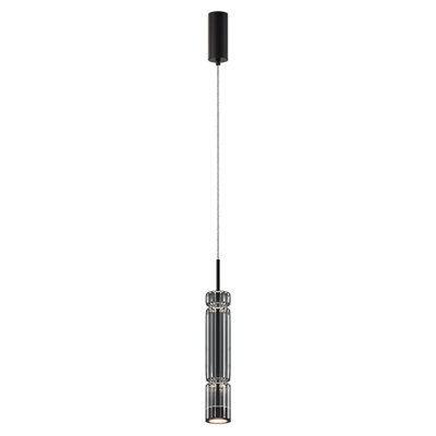 Luminosa Lighting Luminosa Ordo Modern Slim Pendant Ceiling Light Black 3000K 920Lm Smoky Shade - image 1
