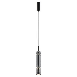 Luminosa Lighting Luminosa Ordo Modern Slim Pendant Ceiling Light Black 3000K 920Lm Smoky Shade - thumbnail 1