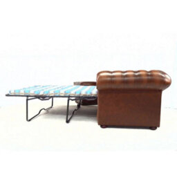 Chesterfield 3 Seater Sofabed Antique Tan Real Leather In Classic Style - thumbnail 6